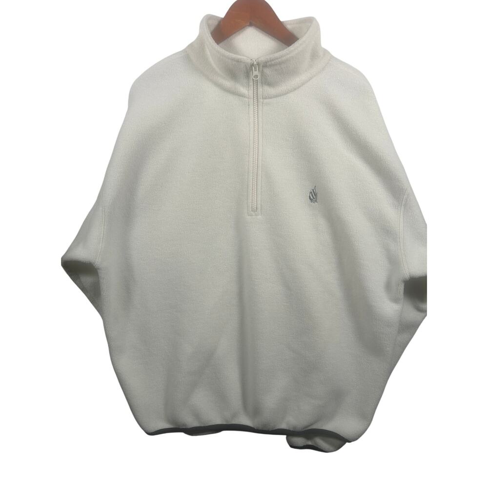 Nautica Men's Cream 1/4 Zip Pullover Sweater Size Large